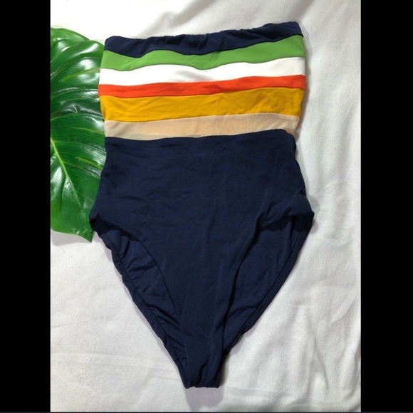 NEW $148‎ Robin Piccone Casey Colorblock One-piece - Picture 3 of 9